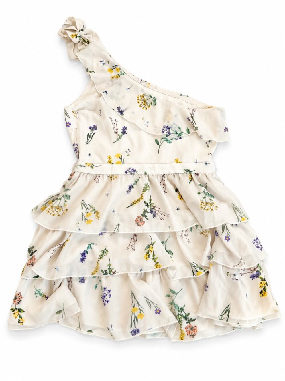 Floral One-Shoulder Ruffle Dress - Picture 2 of 2
